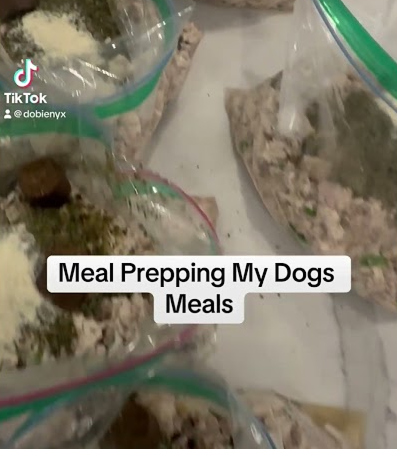 Mela prepping my dogs meals 🐾🦴