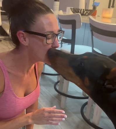 Trusting my Doberman to not eat my face off