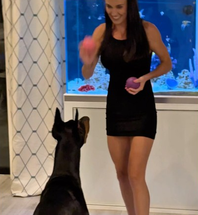 Playing ball with my dog