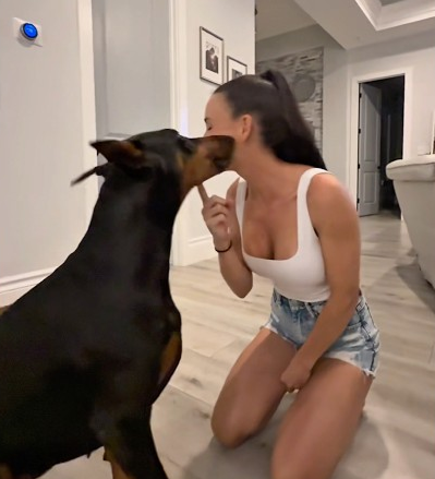 Teaching my dog to kiss